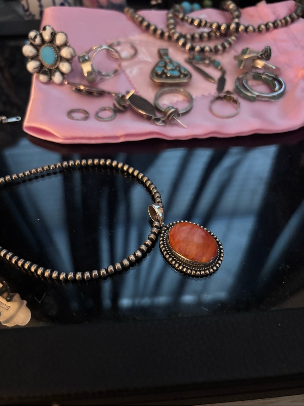 Spiny oyster sterling silver pendant